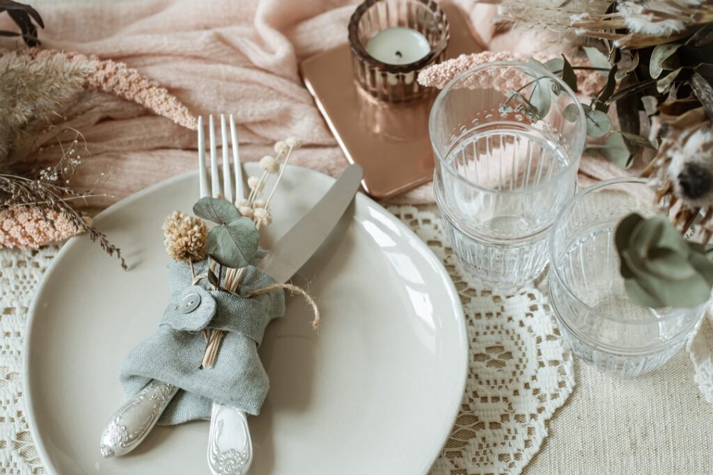 vajilla decoración para eventos